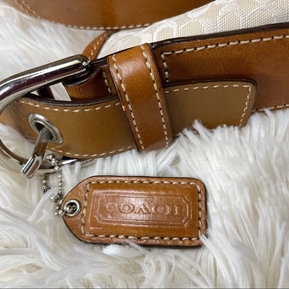 Coach Handbag Shoulder Signature Mini Duffle Ivory leather Brown purse. - Picture 13 of 17